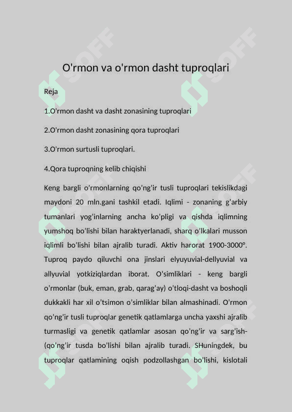 O'rmon va o'rmon dasht tuproqlari 2