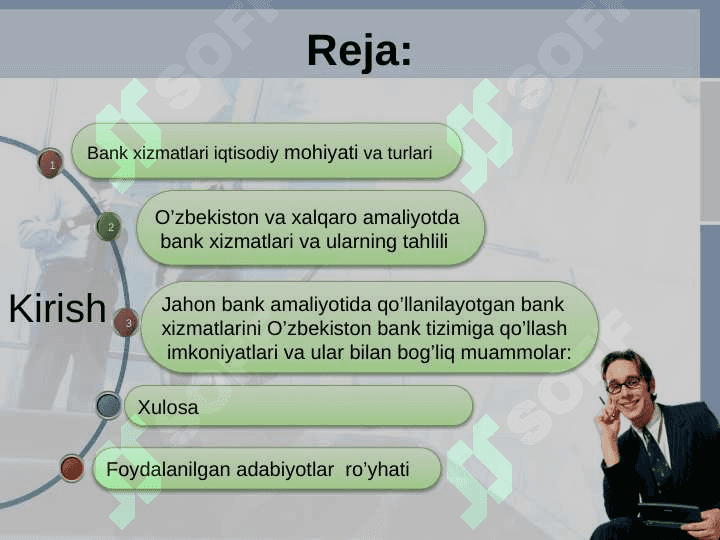 Bank xizmatlari rivojlanishining jahon tajribasi va uning O’zbekistonda qo’llash imkoniyatlari 2