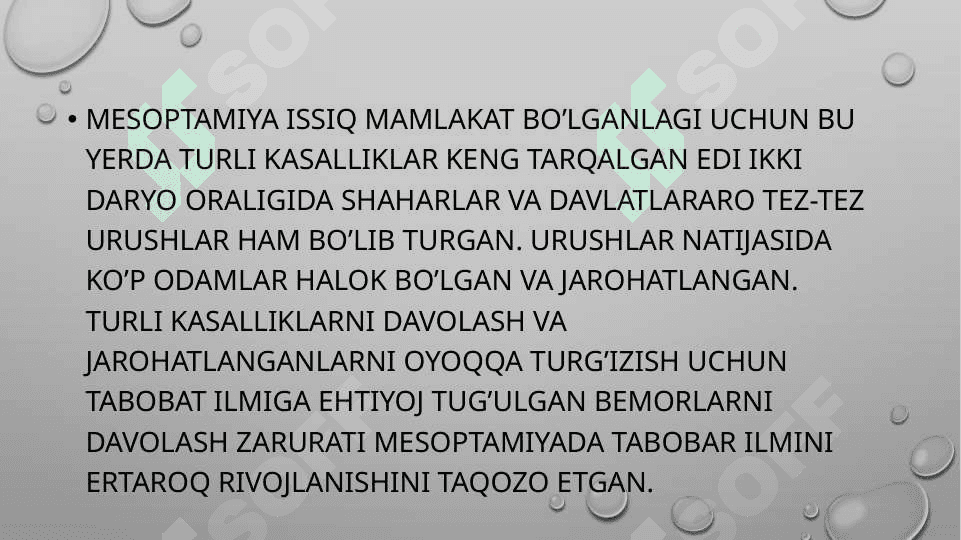 MESOPATAMIYADA TIBBIYOT TARIXI 2