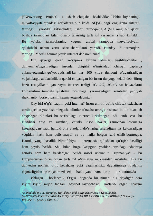 INTERNET HAQIDA 6