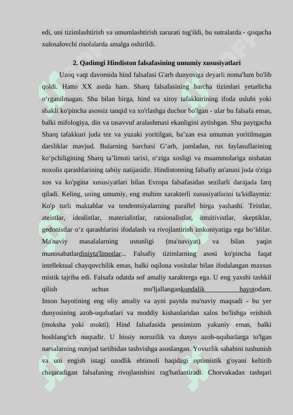 Hind falsafasi 5