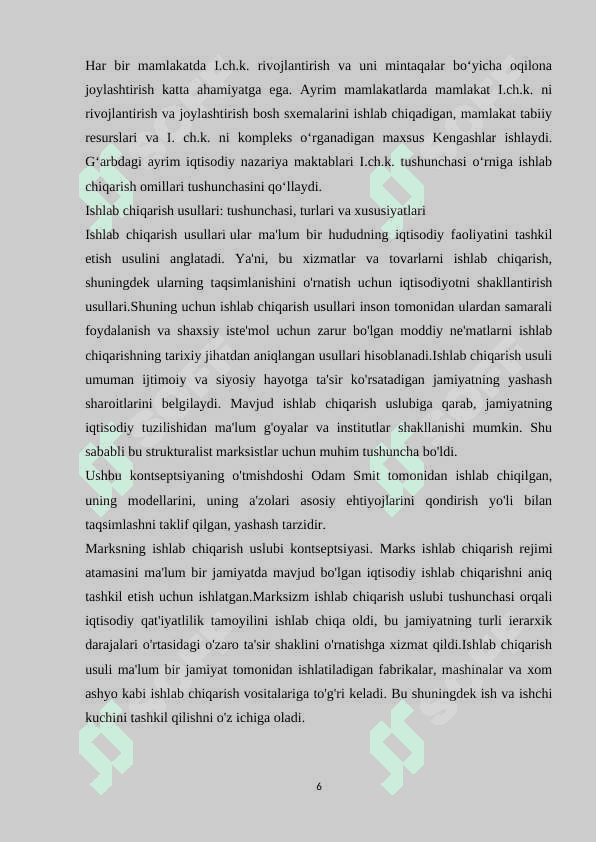 ISHLAB CHIQARUVCHI KUCHLAR VA ISHLAB CHIQARISH MUNOSABATLARI, ULAR O’RTASIDAGI MUNOSABATLAR 5