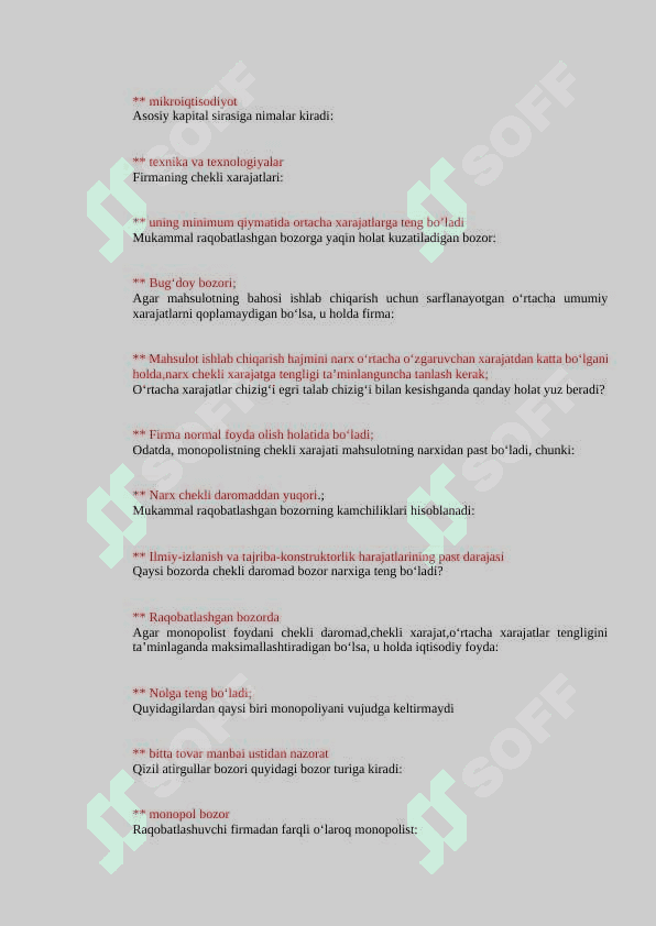 Mikroiqtisodoyot savol javoblar 5