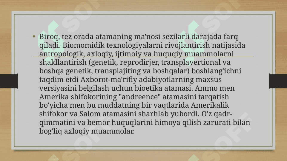 BIOETLAR VA BIOETIKA FANINING OBYEKTI 6