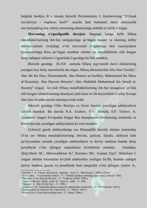 O'RTA ASRLAR SHARQ MUTAFAKKIRLARINING AHLOQIY MA’NAVIY QRASHLARI 4