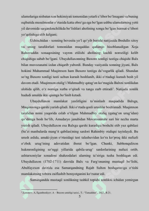 Buxoro amirligi tashkil topishi 5
