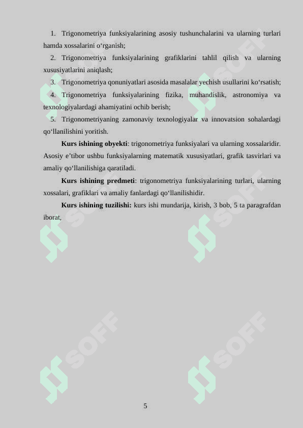 TRIGONOMETRIK FUNKSIYALAR VA ULARNING XOSSALARI 4