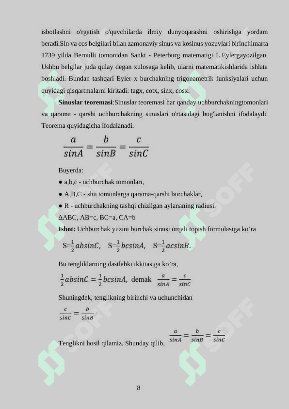 TRIGONOMETRIK FUNKSIYALAR VA ULARNING XOSSALARI 7