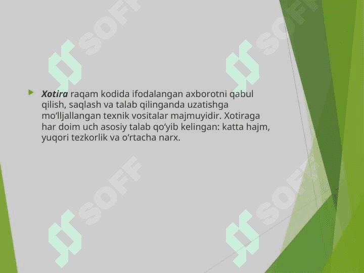 Xotira qurilmalari 3