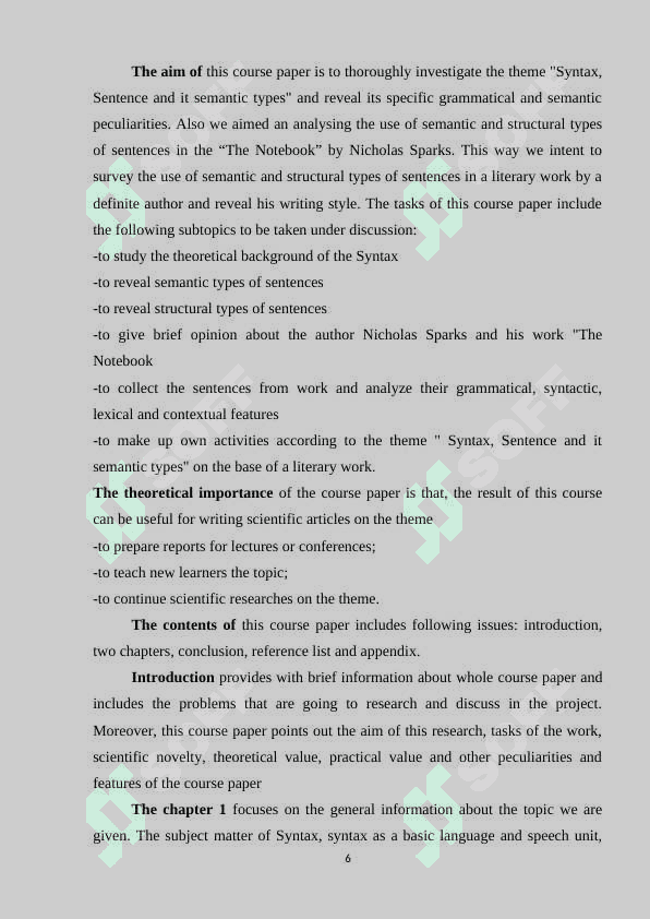THE THEME:

Syntax, Sentence and it semantic types. 6