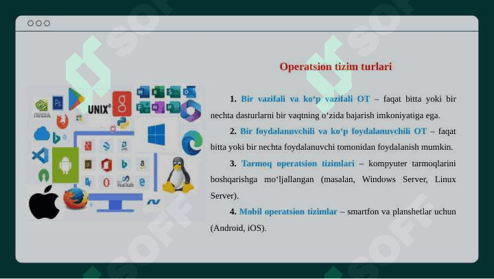 Operatsion tizim tushunchasi 6