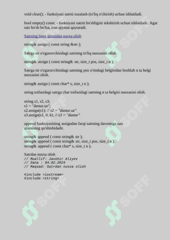 Standart kutubxonadagi string sinfi 3
