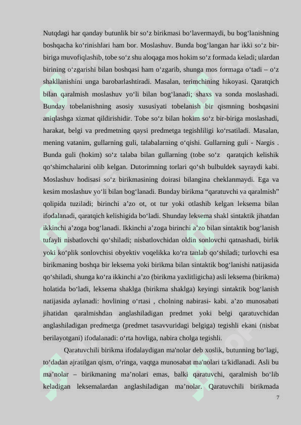 So'z birikmasi va unga yondosh holatlar farqi 7