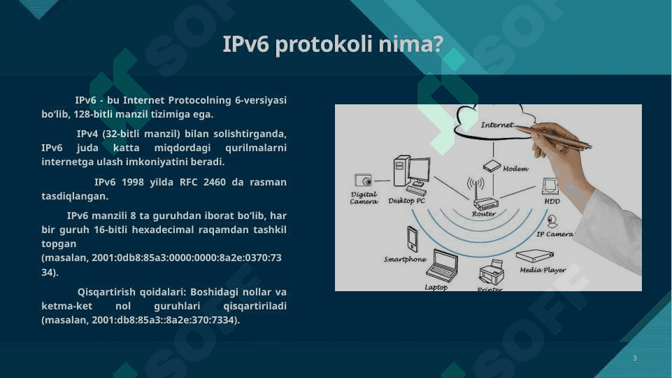 Ipv6 protokollarining qoʻllanilish  sohasi va ishlash prinspi 3