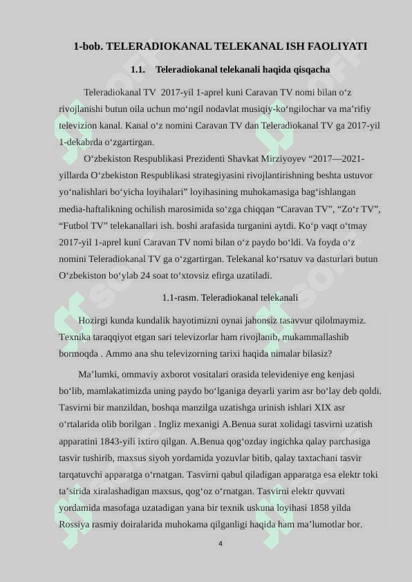 Teleradiokanal amaliyot hisoboti 4
