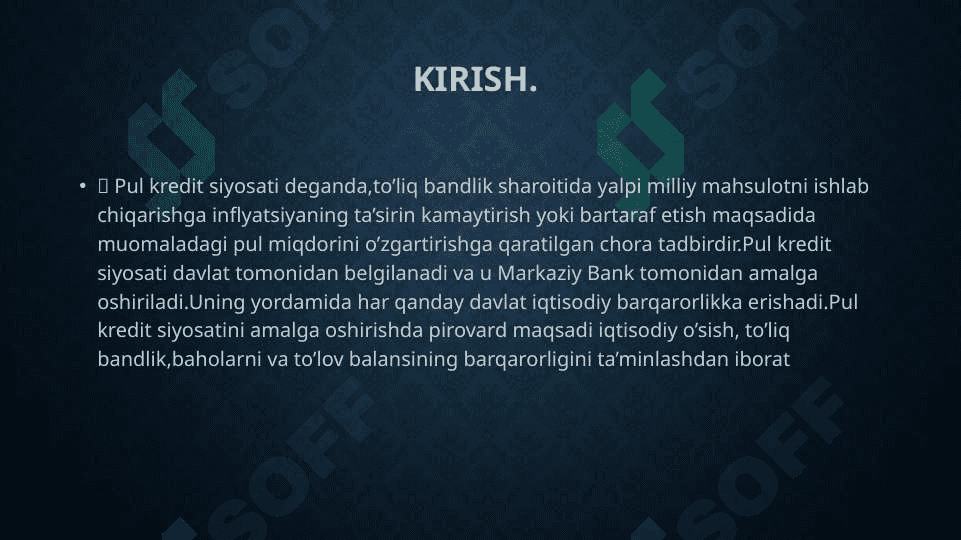 PUL-KREDIT SIYOSATI 3