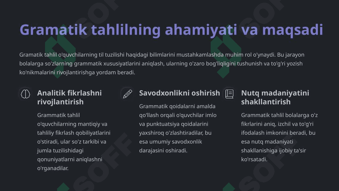 Boshlang'ich sinflarda gramatik tahlilni o'tkazish metodikasi 2
