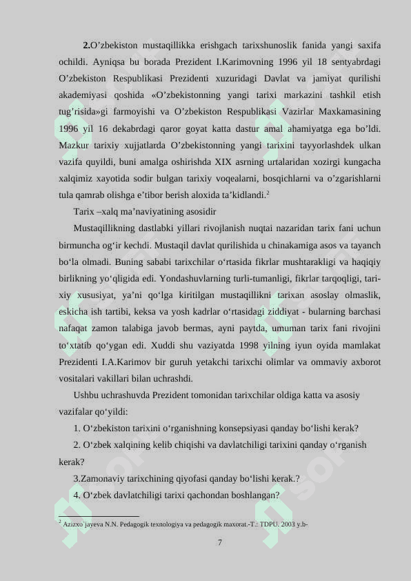 TARIX O’QITISH METODIKASINING PREDMETI VA VAZIFALARI. 7