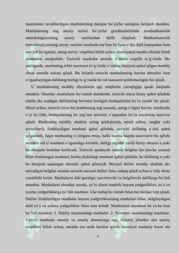 Tarixiy manbalar bilan ishlash 6
