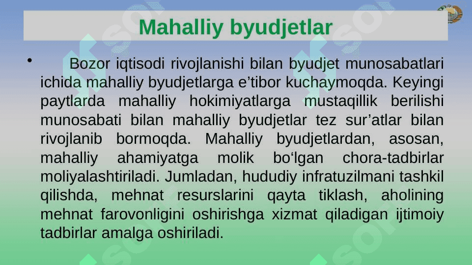 Davlat moliyasi va davlat byudjeti jarayoni 4