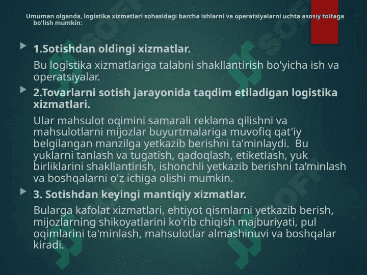 Logistikada servis xizmati 4