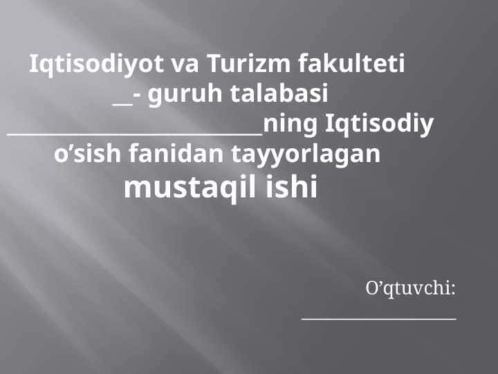 Singapur davlatining Iqtisodiy o’sish ko’rsatgichlari