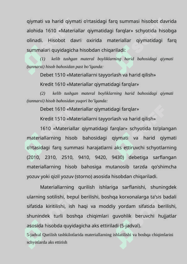 Qurilish tashkilotlarida materiallar hisobi 8