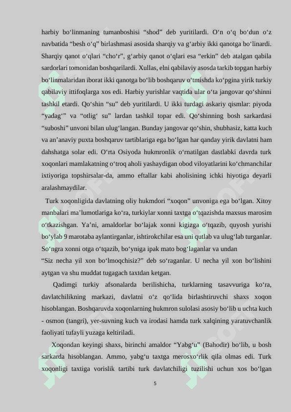 TURK XOQONLIGI DAVLATCHILIGI 5