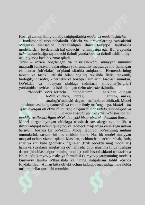 MODEL VA MATEMATIK MODELLASHTIRISH TUSHUNCHALARI 2