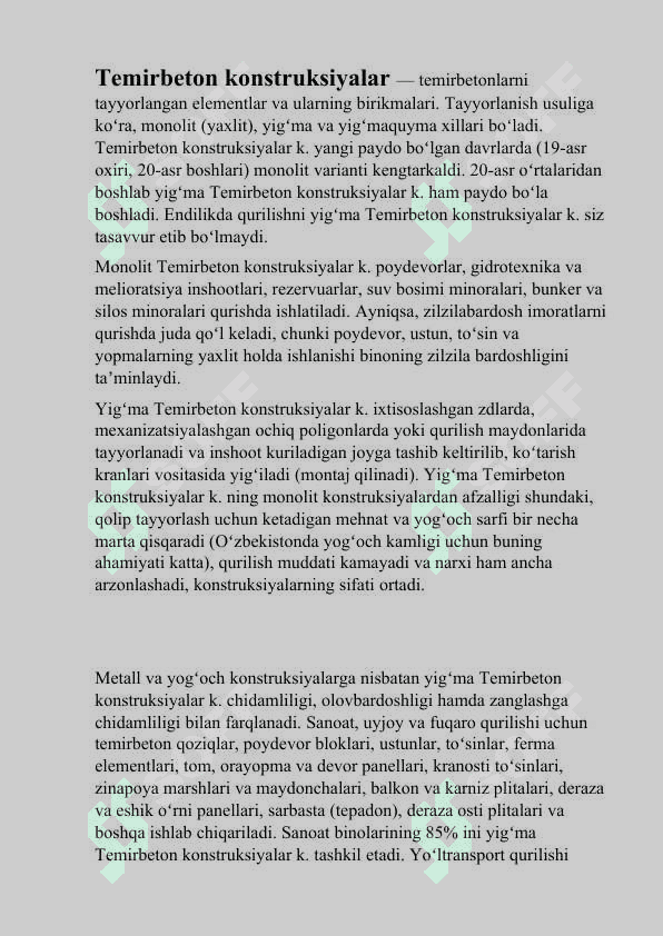 Energiya samarador temir beton konstruksiyalar 3