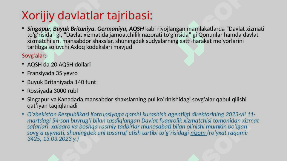 O‘zbekistonda korrupsiyaga qarshi kurashish sohasida davlat siyosati 6