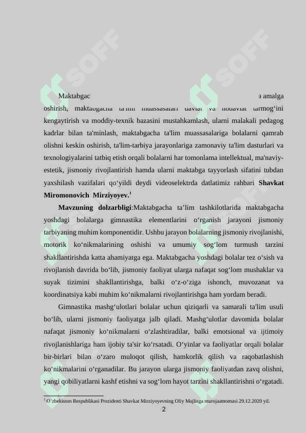 MAKTABGACHA TAʼLIM TASHKILOTLARIDA MAKTABGACHA YOSHDAGI BOLALARGA GIMNASTIKA ELEMENTLARINI OʻRGATISH 2