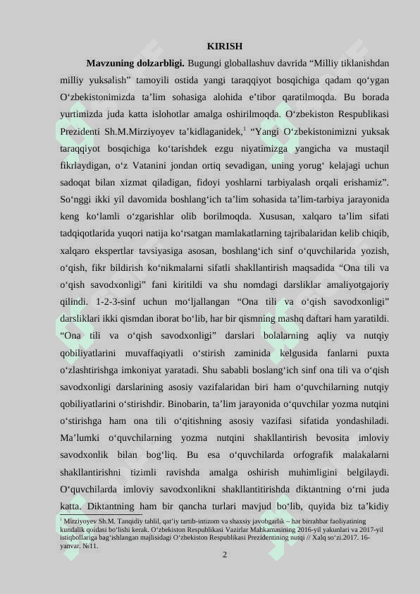 1-sinf o’quvchilarini diktant yozishga o’rgatish metodikasi. 2
