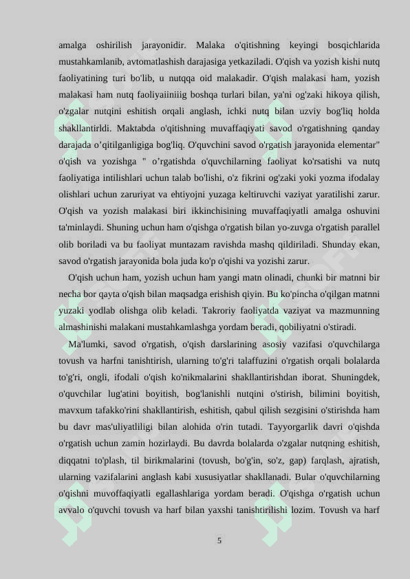 1-sinf o’quvchilarini diktant yozishga o’rgatish metodikasi. 5