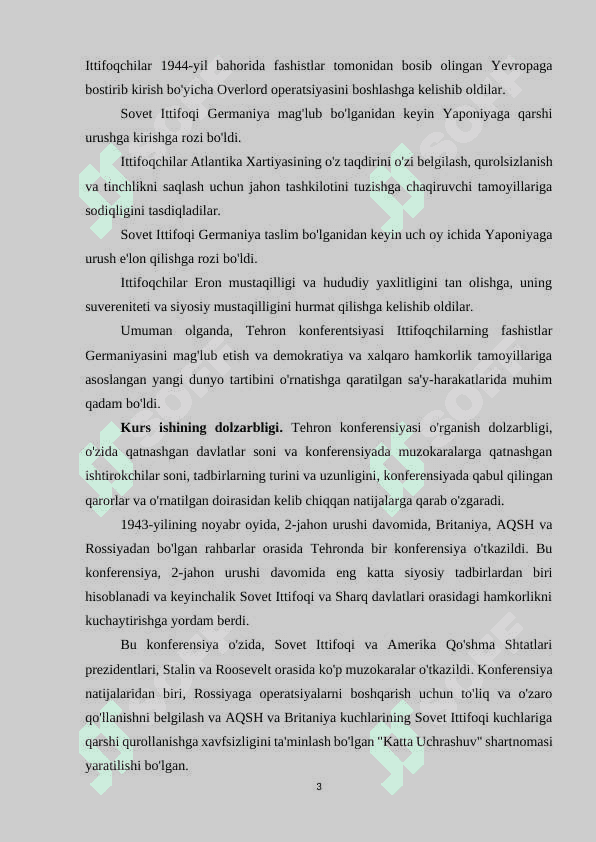 Tehron konferensiyasi va siyosiy kelishuv 3