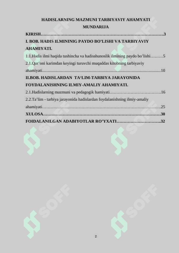HADISLARNING MAZMUNI TARBIYAVIY AHAMYATI 2