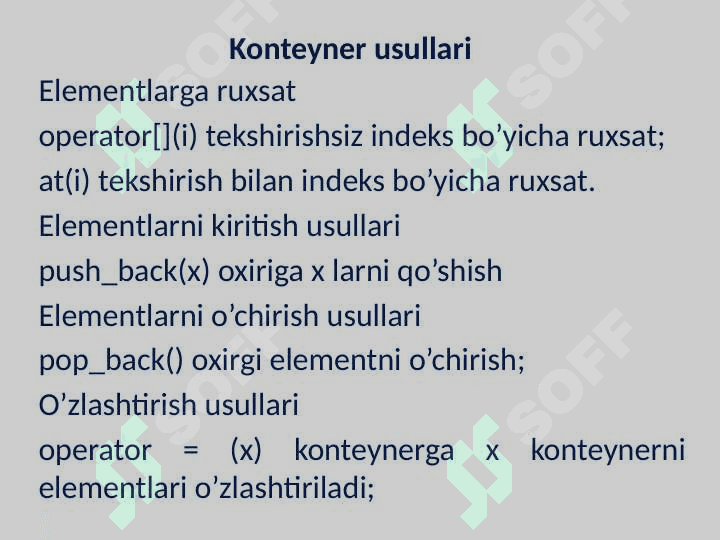 Konteynerlar. Assosiativ konteynerlar 4