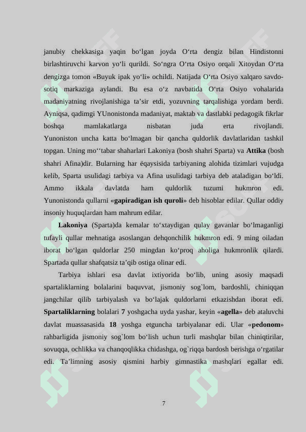 QADIMGI YUNON VA RIM MUTAFAKKIRLARINING OILA TARBIYASI HAQIDAGI QARASHLARI 7