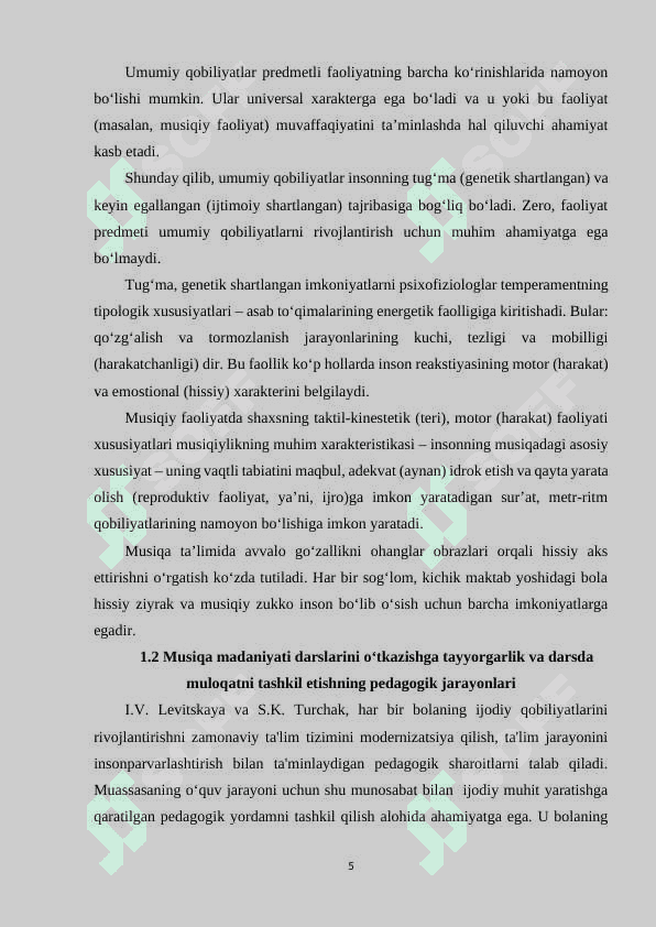 MUSIQA DARSLARIDA O'QUVCHILARNING IJODIY  FAOLIYATINI RIVOJLANTIRISH. 5