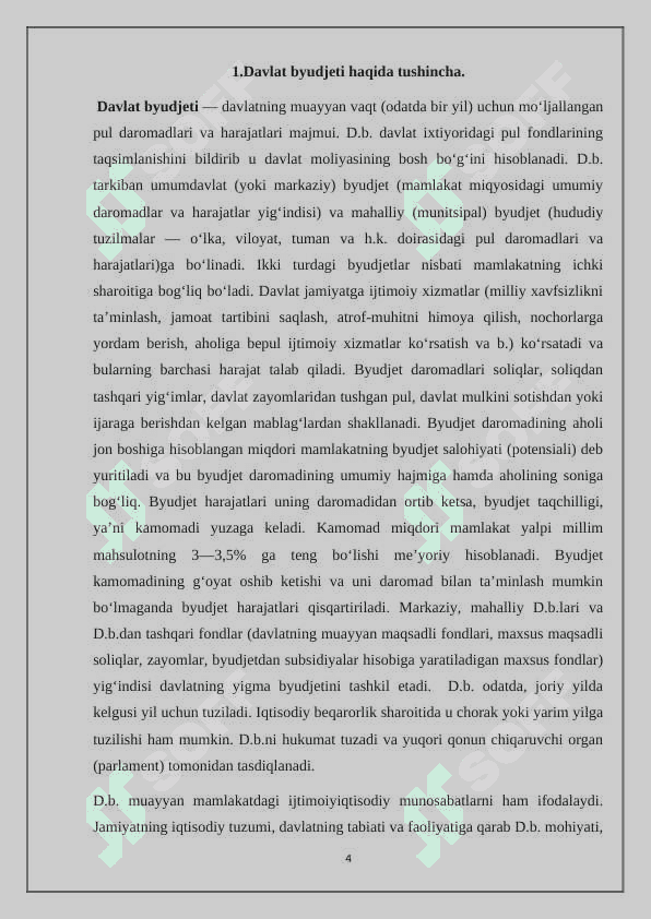 O’zbekiston Respublikasi davlat byudjeti 4
