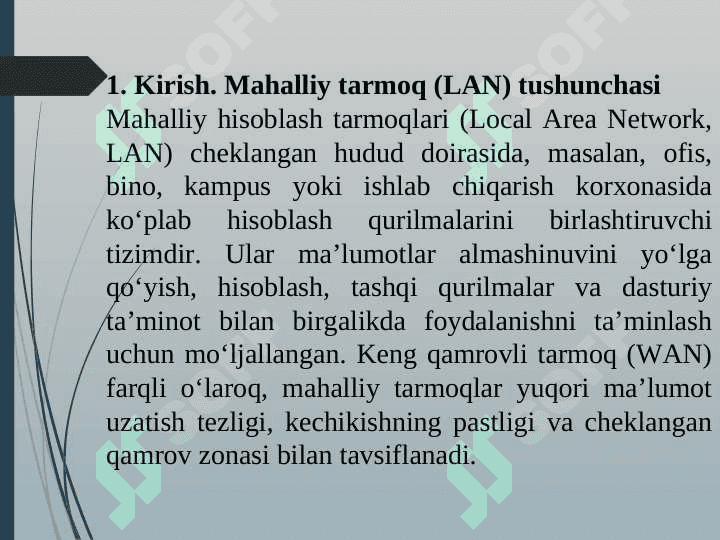 Lokal tarmoqlar. 3