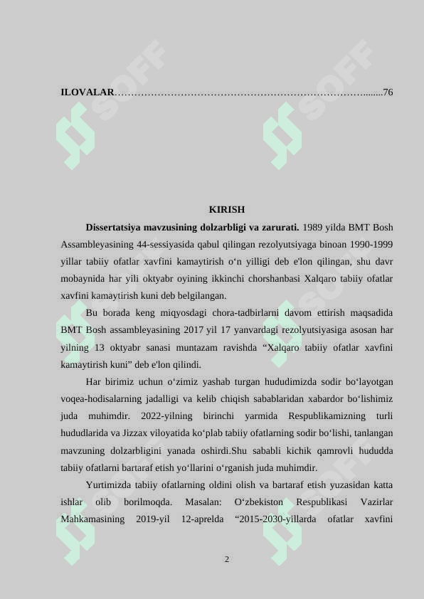 TABIIY OFATLAR VA ULARNI BARTARAF ETISH 2
