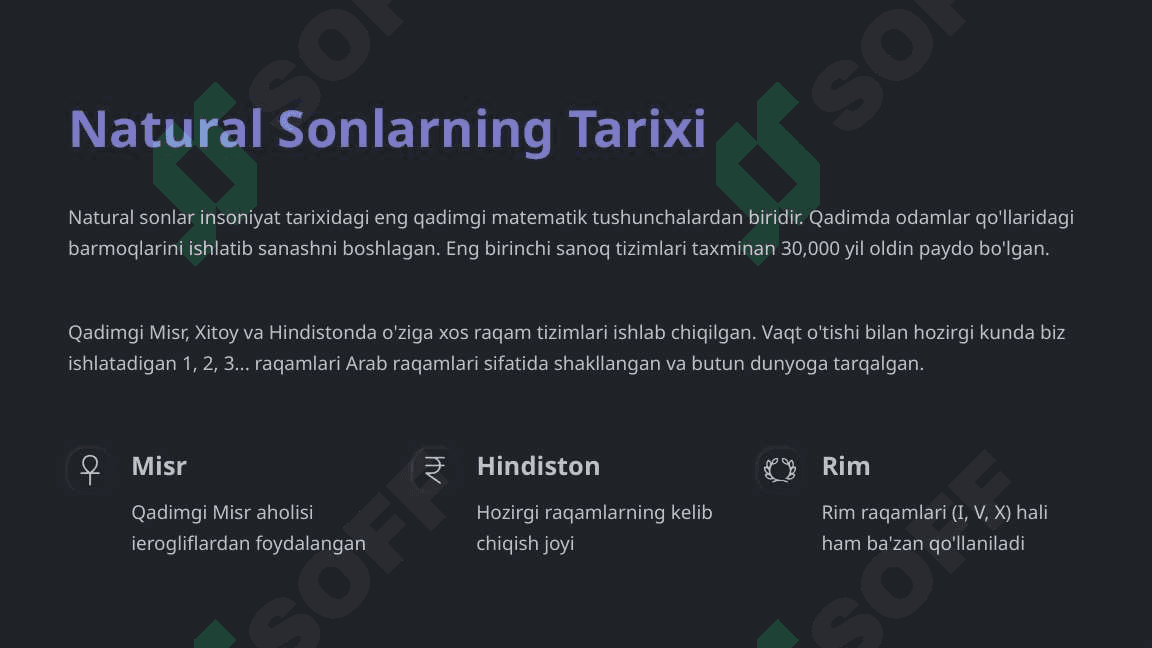 Natural Sonlar Haqida 3