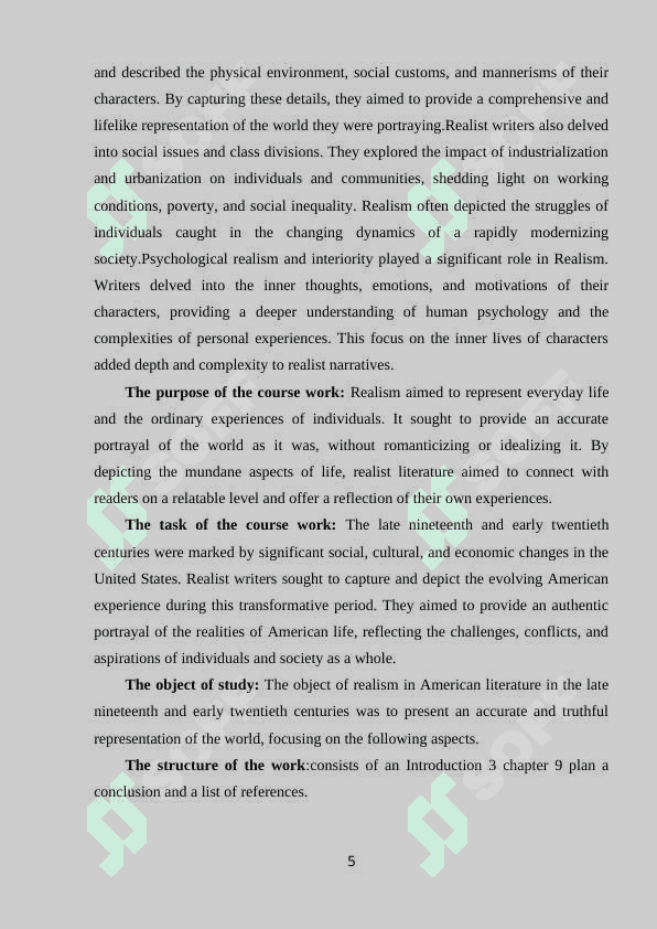 REALISM IN AMERICAN LITERATURE IN THE LATE NINETEENTH AND EARLY TWENTIETH CENTURIES 4