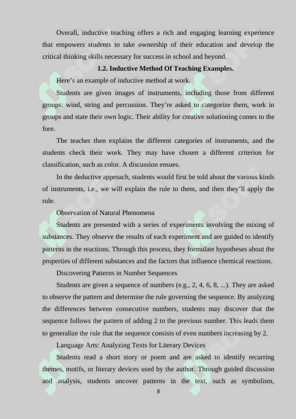 INDUCTIVE TEACHING AND LEARNING 8