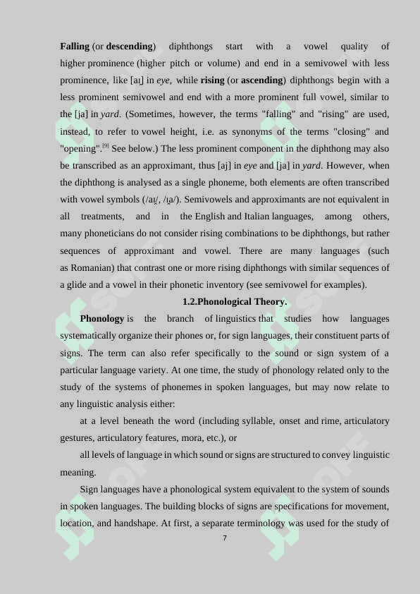 THE PHONOLOGICAL STATUS OF DIPHTHONGS 6