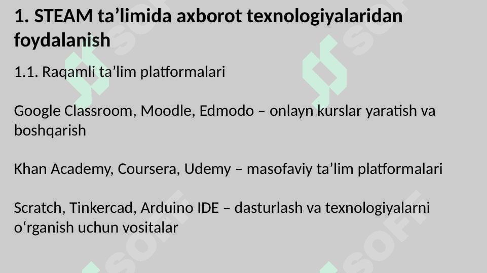 STEAM ta'lim texnologiyasi va loyihalashtirishda axbarot texnologiyalardan foydalanish. 2