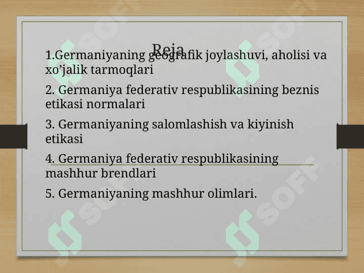Germaniya Federativ Respublikasining iqtisodiyoti va beznis etikasi 2