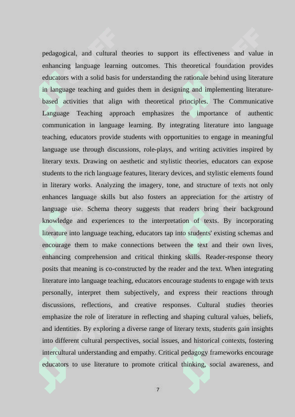 Using literature in English language teaching 7