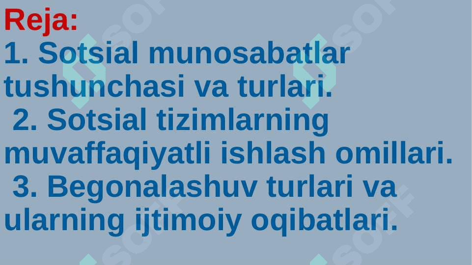 Sotsial munosabatlar 2